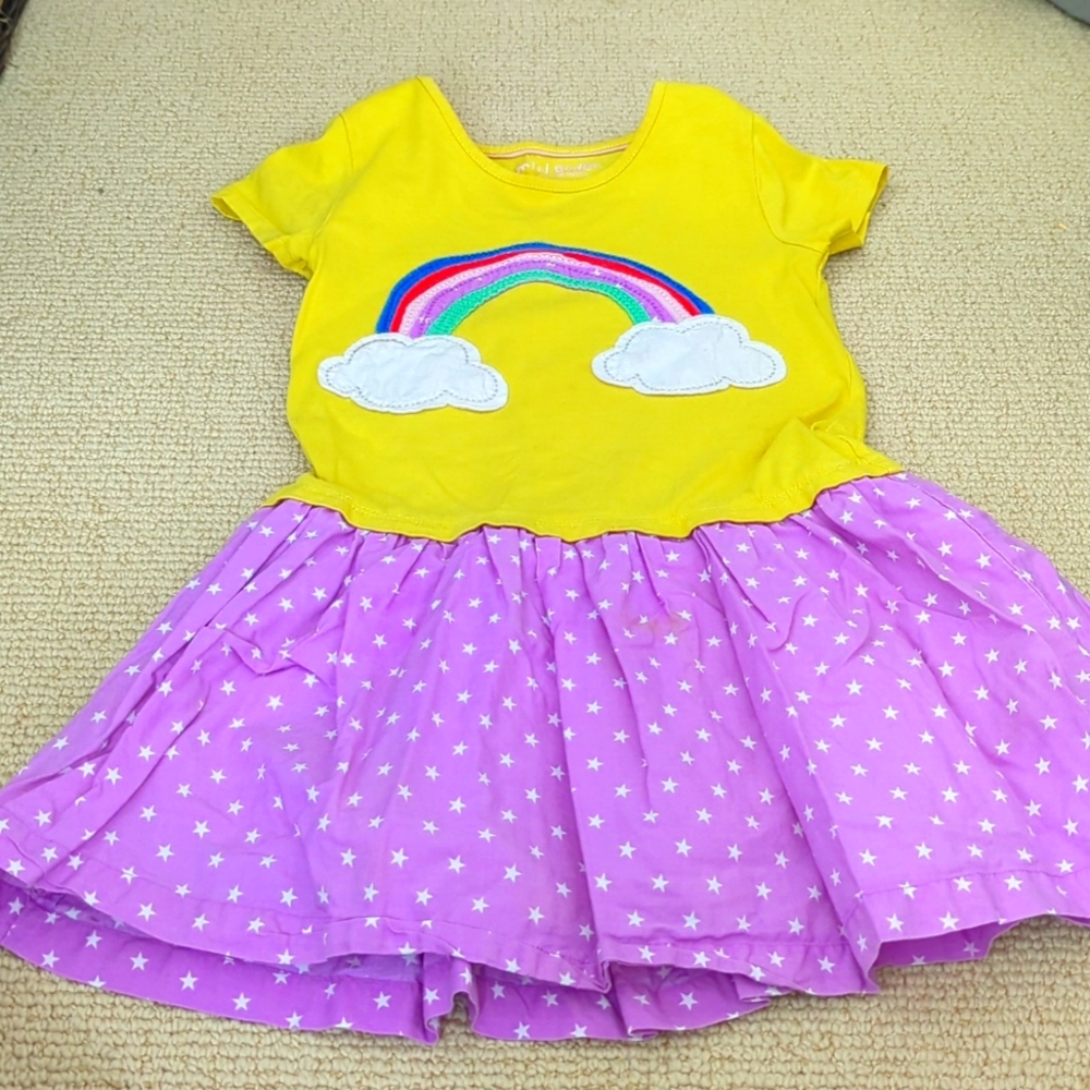 Mini Boden rainbow dress, size 4-5 years old.